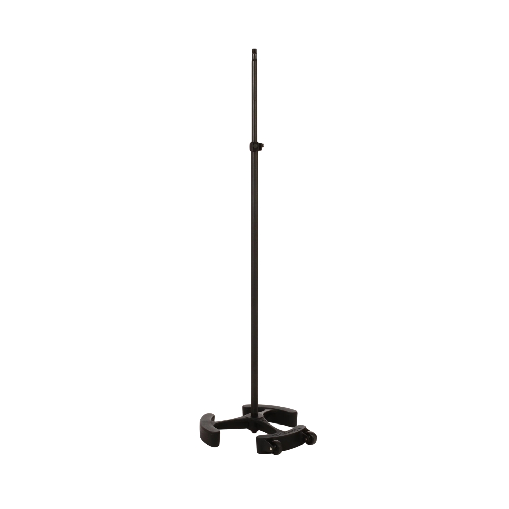 Latch_Lake_micKing_MK2200STBK_-_Straight_Telescopic_Mic_Stand_with_Lever_Lock_Cast_Iron_Base_and_Castor_Wheels_Black_-_1