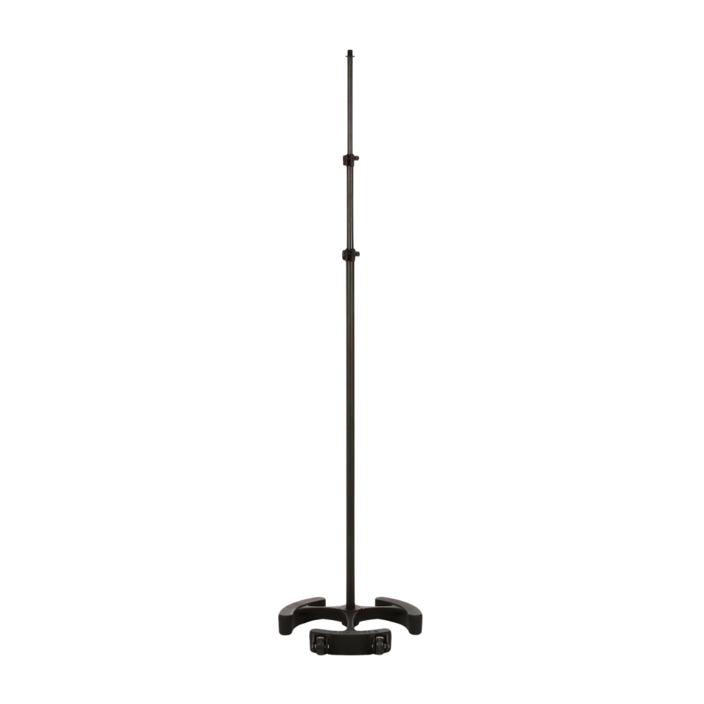 Latch_Lake_micKing_MK3300STBK_-_Straight_Double_Telescopic_Mic_Stand_with_Twin_Lever_Locks_Cast_Iron_Base_and_Castor_Wheels_Black_-_2