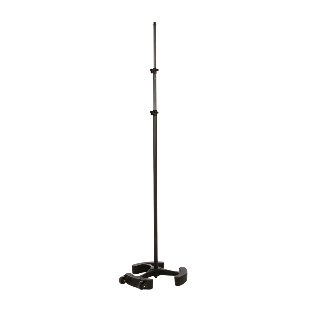 Latch_Lake_micKing_MK3300STBK_-_Straight_Double_Telescopic_Mic_Stand_with_Twin_Lever_Locks_Cast_Iron_Base_and_Castor_Wheels_Black_-_3