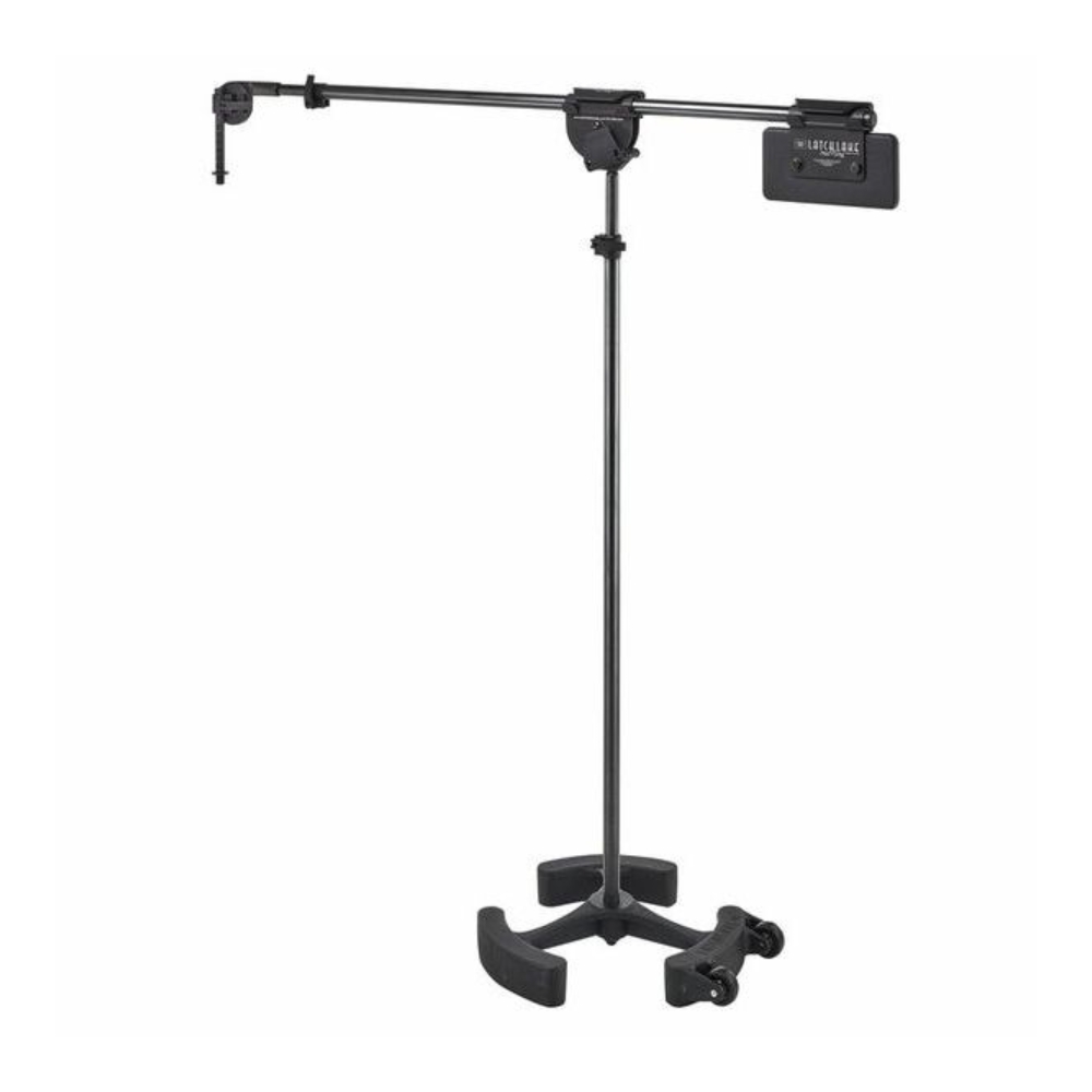 Latch_Lake_micKing_2200_-_Studio_Boom_Microphone_Stand_with_Lever_Locks_Heavy-Duty_Boom_Clutch_and_Stable_Base_with_Castor_Wheels_Black_-_1
