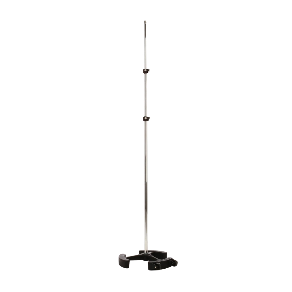 Latch_Lake_micKing_MK3300STCH_-_Straight_Double_Telescopic_Mic_Stand_with_Twin_Lever_Locks_Cast_Iron_Base_and_Castor_Wheels_Chrome_-_1
