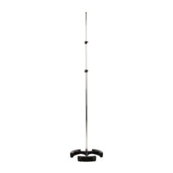 Latch_Lake_micKing_MK3300STCH_-_Straight_Double_Telescopic_Mic_Stand_with_Twin_Lever_Locks_Cast_Iron_Base_and_Castor_Wheels_Chrome_-_2