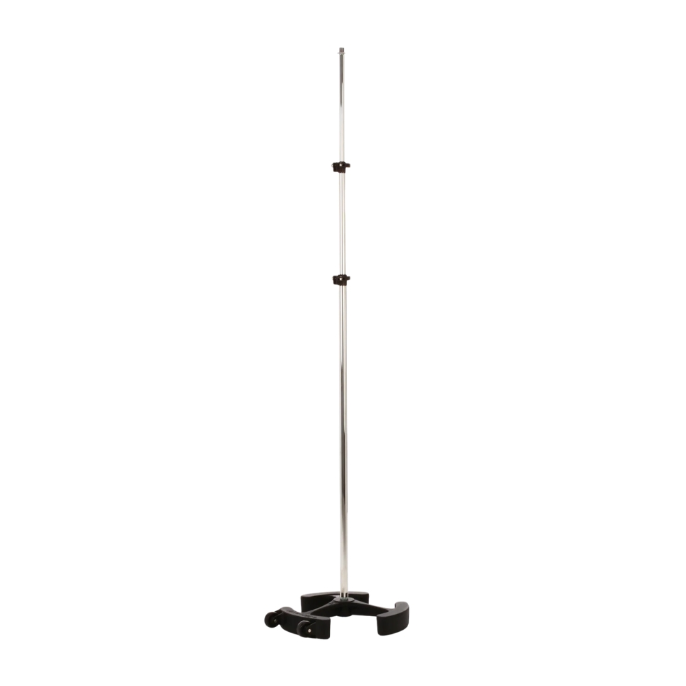 Latch_Lake_micKing_MK3300STCH_-_Straight_Double_Telescopic_Mic_Stand_with_Twin_Lever_Locks_Cast_Iron_Base_and_Castor_Wheels_Chrome_-_3