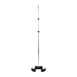Latch_Lake_micKing_MK3300STCH_-_Straight_Double_Telescopic_Mic_Stand_with_Twin_Lever_Locks_Cast_Iron_Base_and_Castor_Wheels_Chrome_-_4