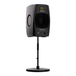 ADAM_Audio_D3V_-_Active_Desktop_Monitor_System_Pair_-_Black_-_5_Front_Right_Angle_Elevated_on_Optional_Monitor_Stand