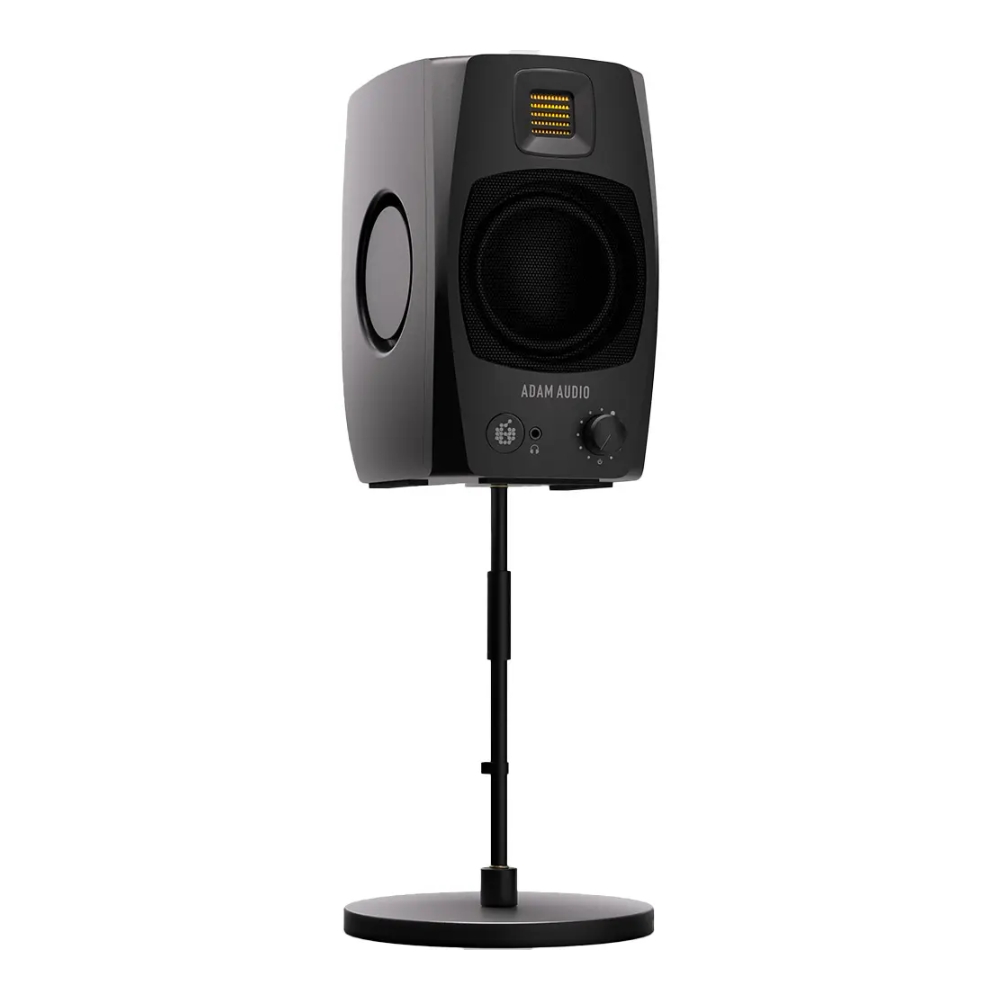 ADAM_Audio_D3V_-_Active_Desktop_Monitor_System_Pair_-_Black_-_5_Front_Right_Angle_Elevated_on_Optional_Monitor_Stand