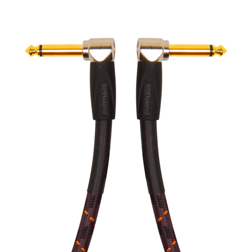 Roland_RIC-G1AA_and_RIC-G3AA_-_Gold_Series_Right_Angle_1-4-Inch_TS_Male_to_Right_Angle_1-4-Inch_TS_Male_Instrument_Cables_1