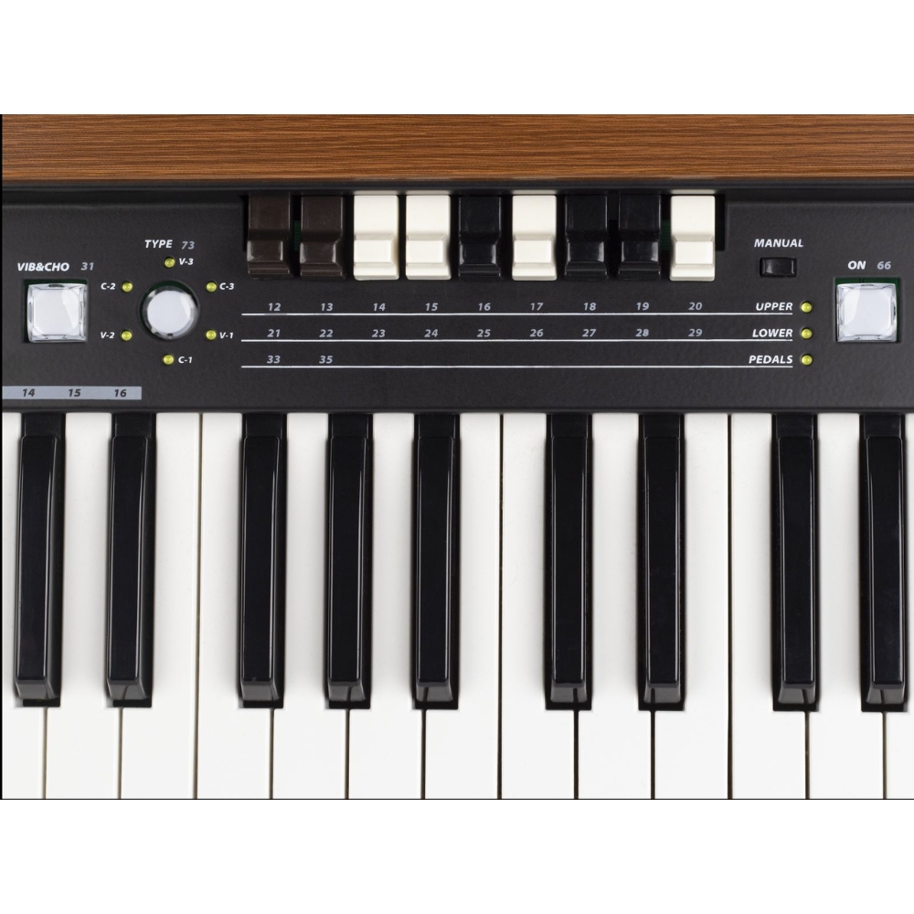 Crumar_DK61_-_61-Key_Tonewheel_Organ_MIDI_Controller_with_Pulse_Waterfall_Keybed_9_Drawbars_5-Pin_MIDI_Out_USB-B_Port_and_USB-MIDI_-_3