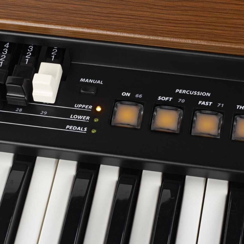 Crumar_DK61_-_61-Key_Tonewheel_Organ_MIDI_Controller_with_Pulse_Waterfall_Keybed_9_Drawbars_5-Pin_MIDI_Out_USB-B_Port_and_USB-MIDI_-_12