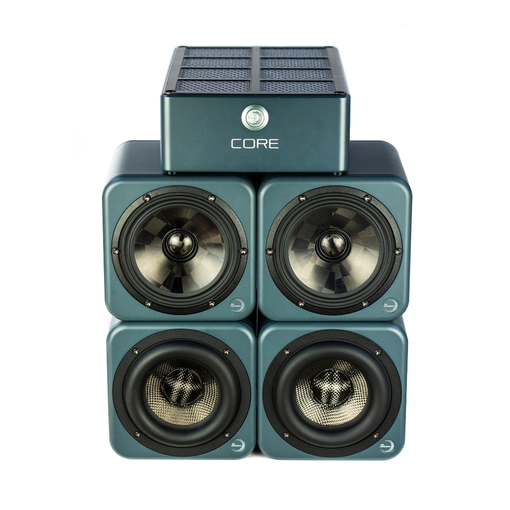 Ex_Machina_Soundworks_SELENE_plus_POSEIDON_-_Complete_Compact_3-Way_Monitor_System_-_2_SELENE_Passive_Monitors_Pair_POSEIDON_Passive_Subwoofers_Pair_EXCore_Amplifier_DSP_Front_Top