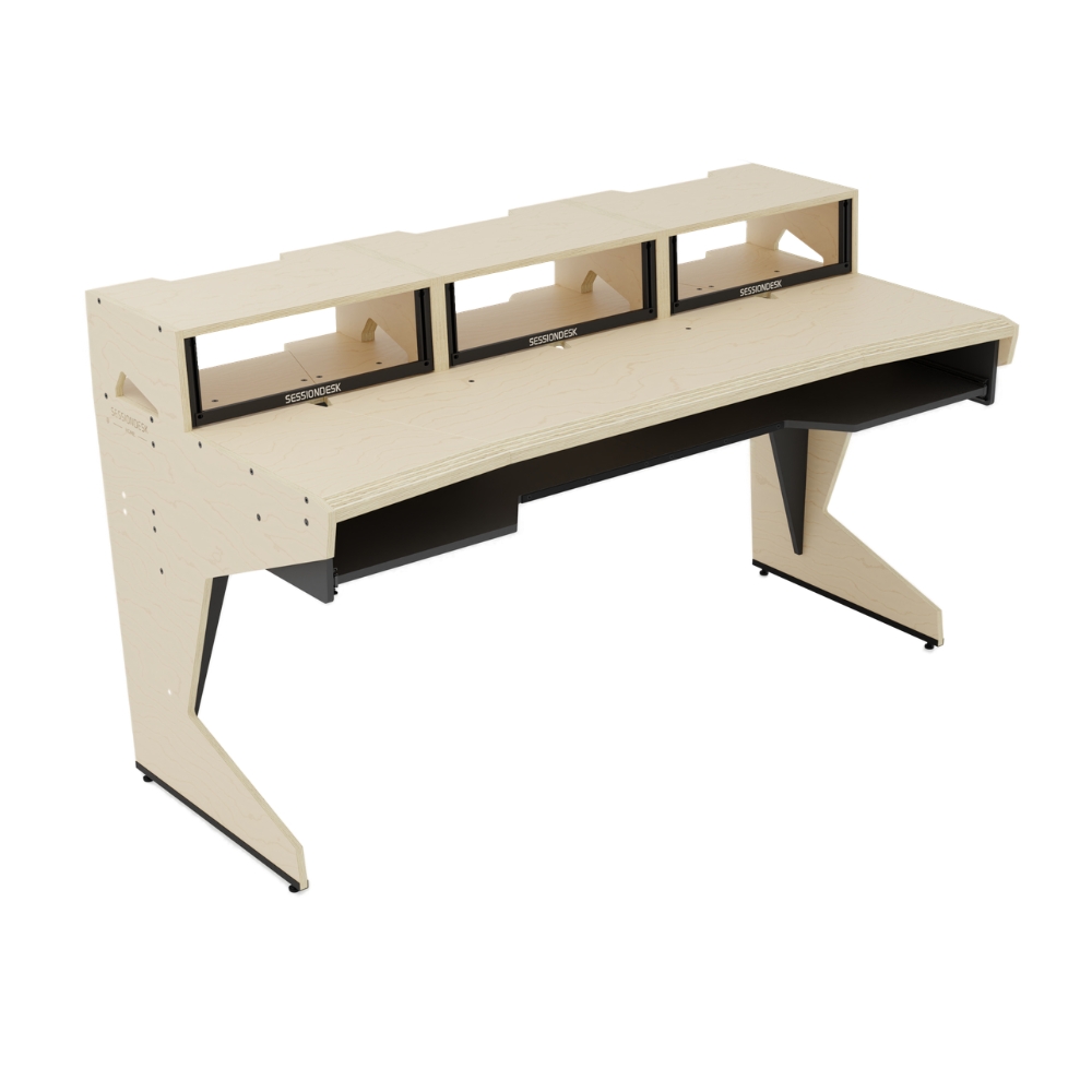SESSIONDESK_HOME_big_2-0_-_Studio_Desk_with_Racks_and_Keyboard_Tray_100_Percent_Birch_-_3_Front_Side_Optional_Three_Racks
