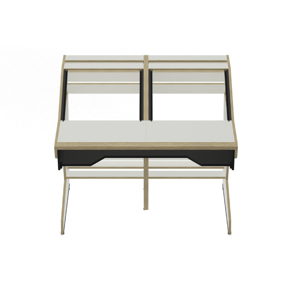 SESSIONDESK_QUINTAV_2-0_-_Studio_Workstation_with_Keyboard_Tray_70s_White_-_2_Front