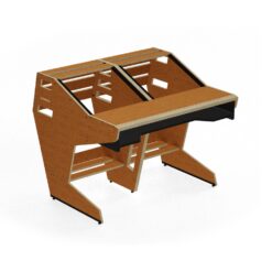 SESSIONDESK_QUINTAV_2-0_-_Studio_Workstation_with_Keyboard_Tray_60s_Brown_-_1_Front_Side