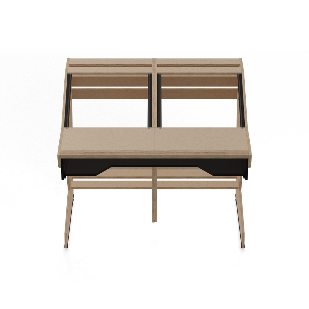 SESSIONDESK_QUINTAV_2-0_-_Studio_Workstation_with_Keyboard_Tray_100_Percent_Birch_-_2_Front
