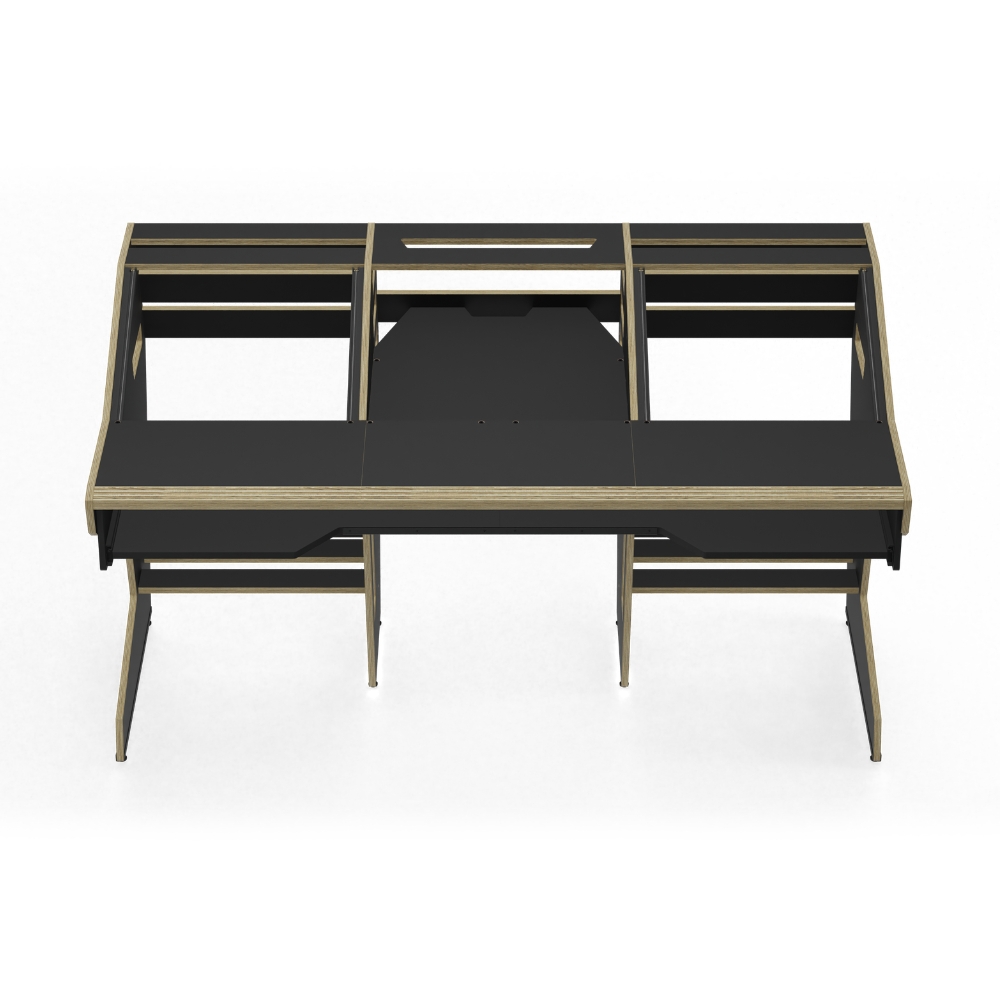 SESSIONDESK_OKTAV_2-0_-_Studio_Workstation_with_Keyboard_Tray_90s_Black_-_2_Front