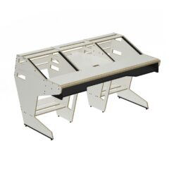 SESSIONDESK_OKTAV_2-0_-_Studio_Workstation_with_Keyboard_Tray_70s_White_-_1_Front_Side