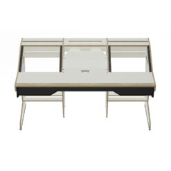 SESSIONDESK_OKTAV_2-0_-_Studio_Workstation_with_Keyboard_Tray_70s_White_-_2_Front