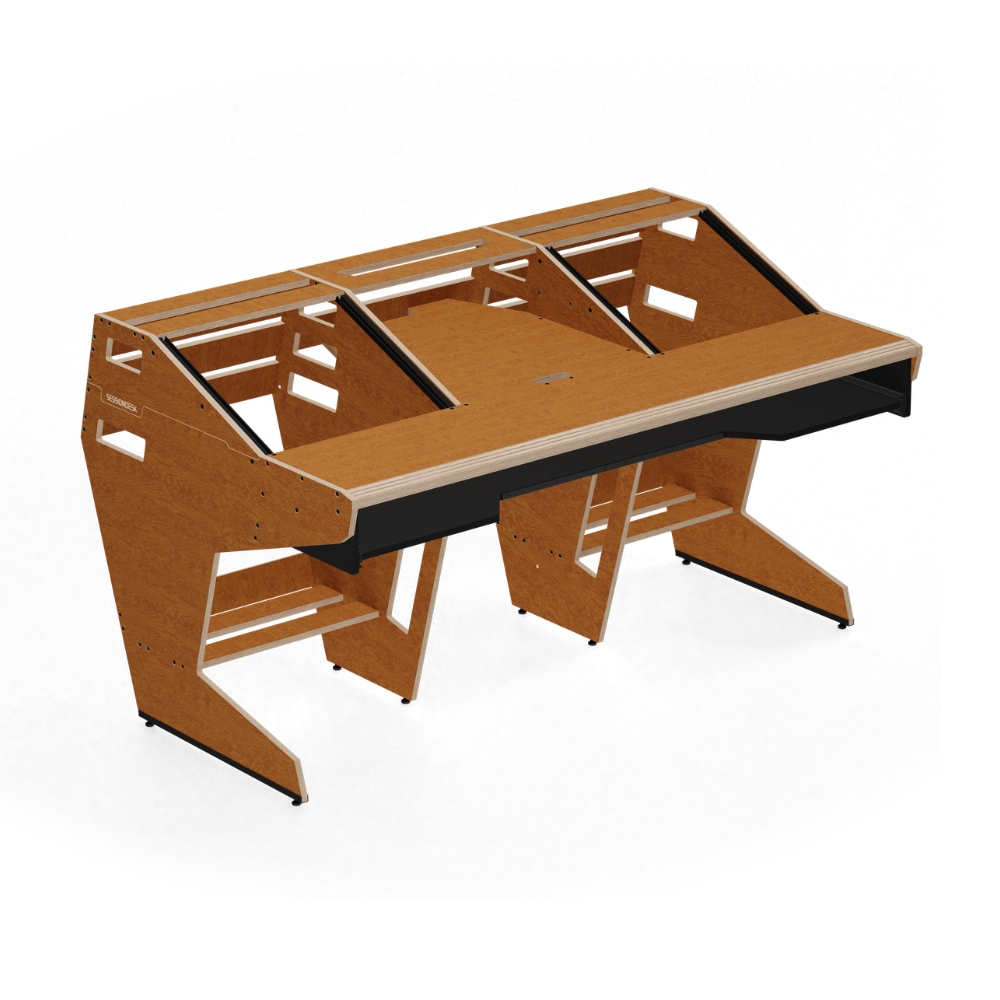 SESSIONDESK_OKTAV_2-0_-_Studio_Workstation_with_Keyboard_Tray_60s_Brown_-_1_Front_Side