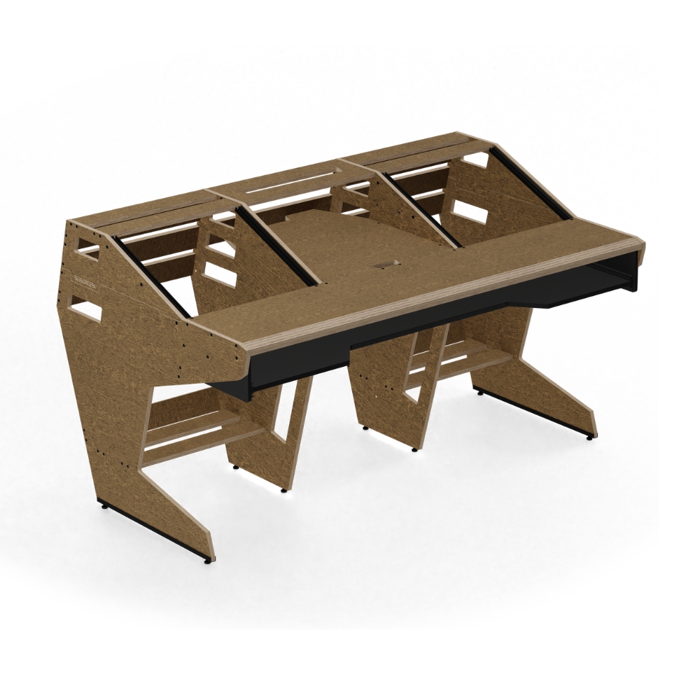 SESSIONDESK_OKTAV_2-0_-_Studio_Workstation_with_Keyboard_Tray_50s_Brown_-_1_Front_Side