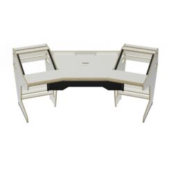 SESSIONDESK_GUSTAV_2-0_-_Studio_Workstation_with_Keyboard_Tray_70s_White_-_2_Front