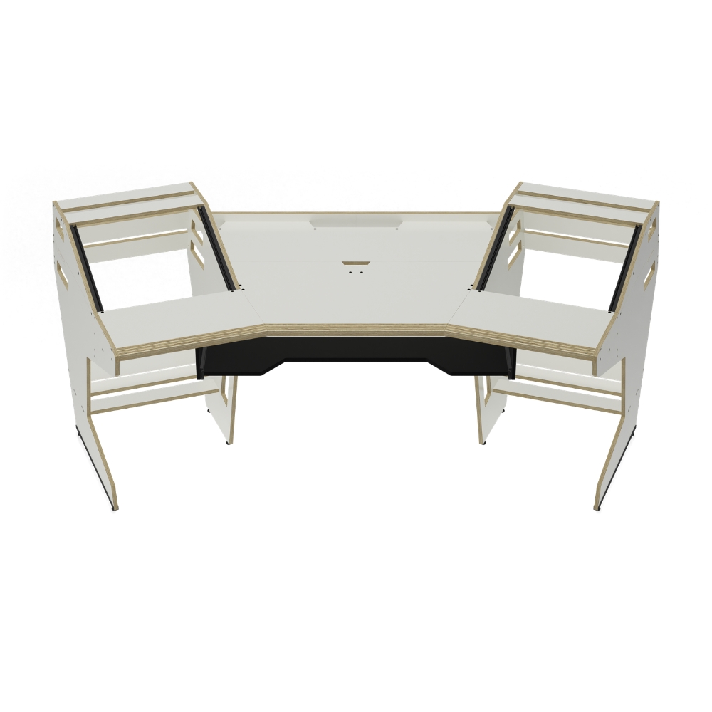 SESSIONDESK_GUSTAV_2-0_-_Studio_Workstation_with_Keyboard_Tray_70s_White_-_2_Front