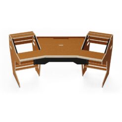 SESSIONDESK_GUSTAV_2-0_-_Studio_Workstation_with_Keyboard_Tray_60s_Brown_-_2_Front