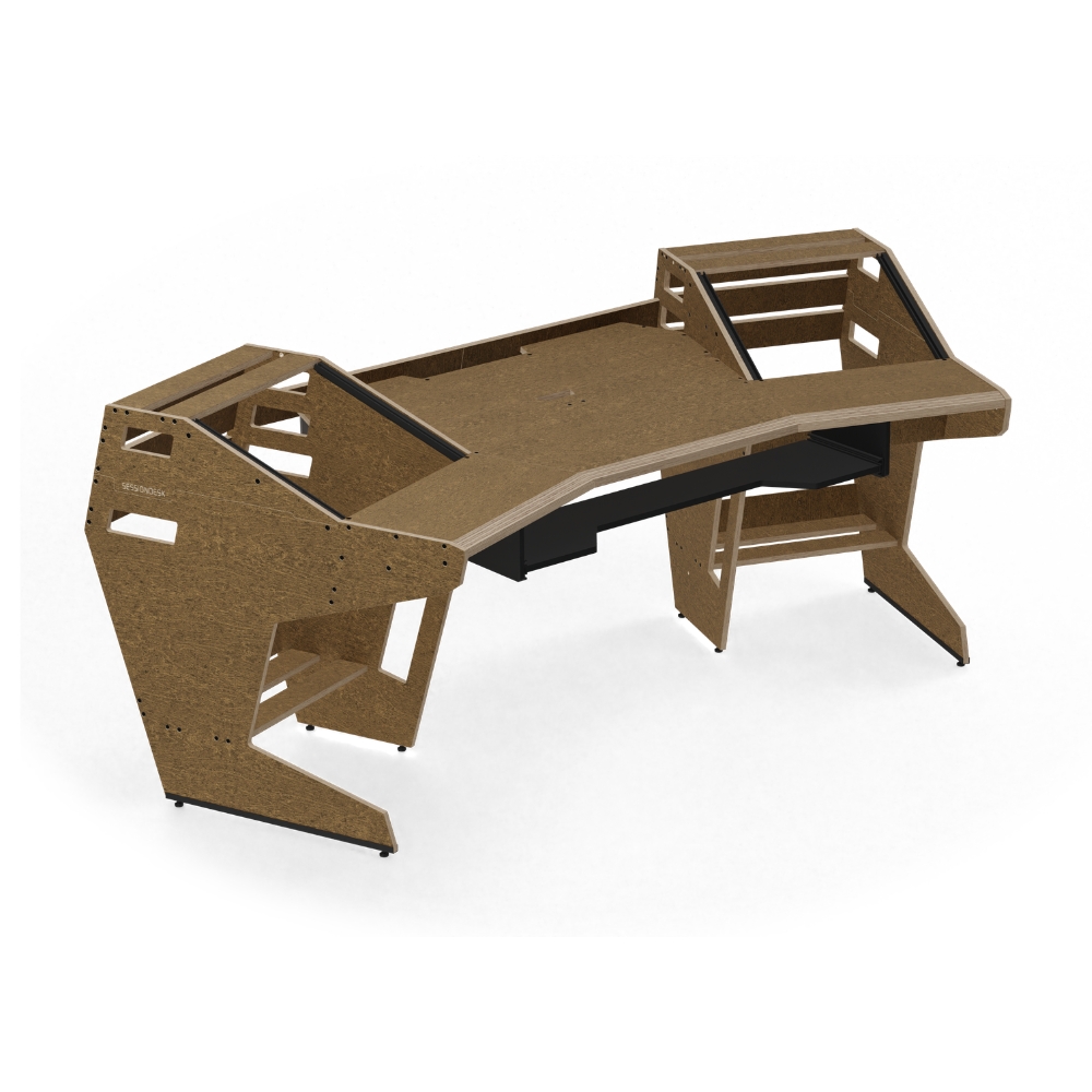 SESSIONDESK_GUSTAV_2-0_-_Studio_Workstation_with_Keyboard_Tray_50s_Brown_-_1_Front_Side