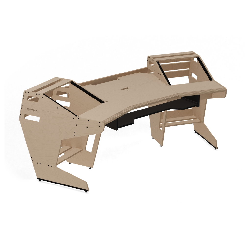 SESSIONDESK_GUSTAV_2-0_-_Studio_Workstation_with_Keyboard_Tray_100_Percent_Birch_-_1_Front_Side
