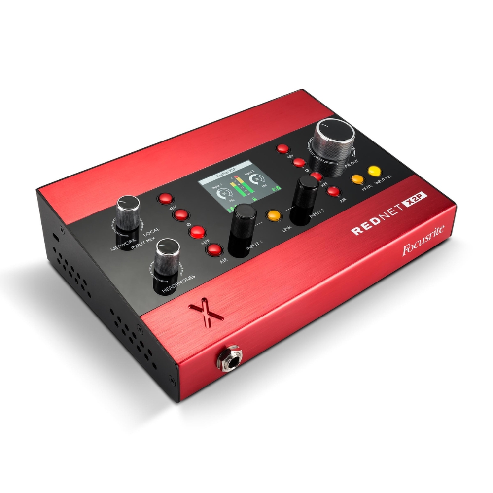 Focusrite_RedNet_X2P_-_Channel_Mic_Preamp_Headphone-Line_Out_Dante_I-O_Interface_with_PoE_-_3_Left_Angle