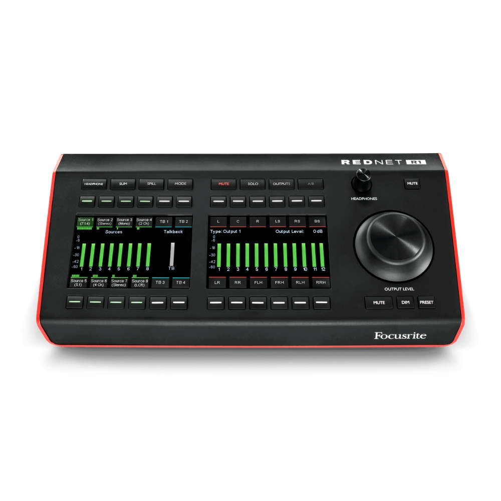 Focusrite_RedNet_R1_-_Desktop_Remote_Controller_for_Red_Interfaces_with_PoE_-_2_Front_Top