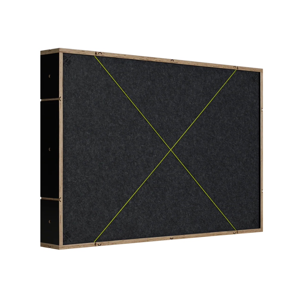 SESSIONDESK_SessionbloX_SBX_sub_-_Modular_Low-Frequency_Acoustic_Absorption_Panel_-_3_Horizontal_Right_Angle_Green_Laso