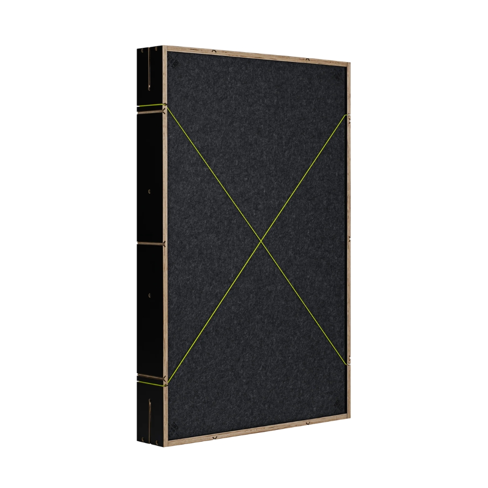 SESSIONDESK_SessionbloX_SBX_sub_-_Modular_Low-Frequency_Acoustic_Absorption_Panel_-_6_Vertical_Right_Angle_Green_Laso