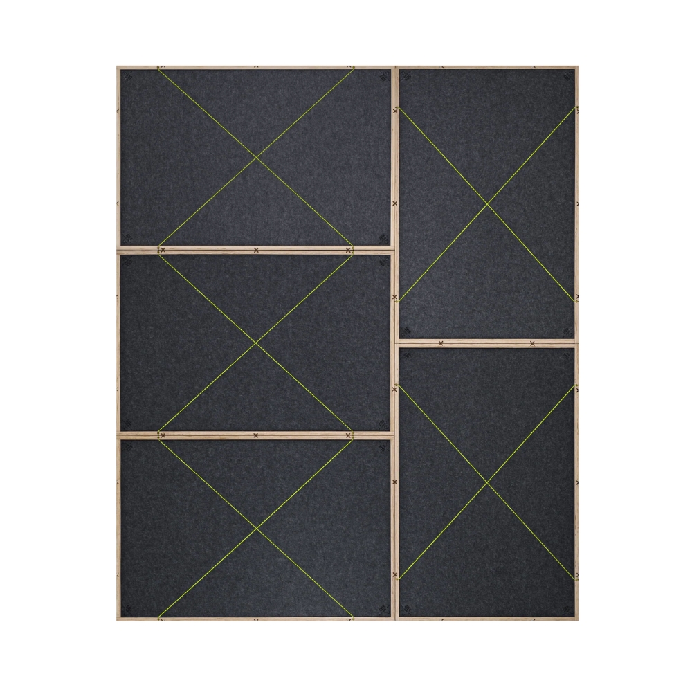 SESSIONDESK_SessionbloX_SBX_sub_-_Modular_Low-Frequency_Acoustic_Absorption_Panel_-_7_Multiple_Horizontal_and_Vertical_Front_Green_Laso