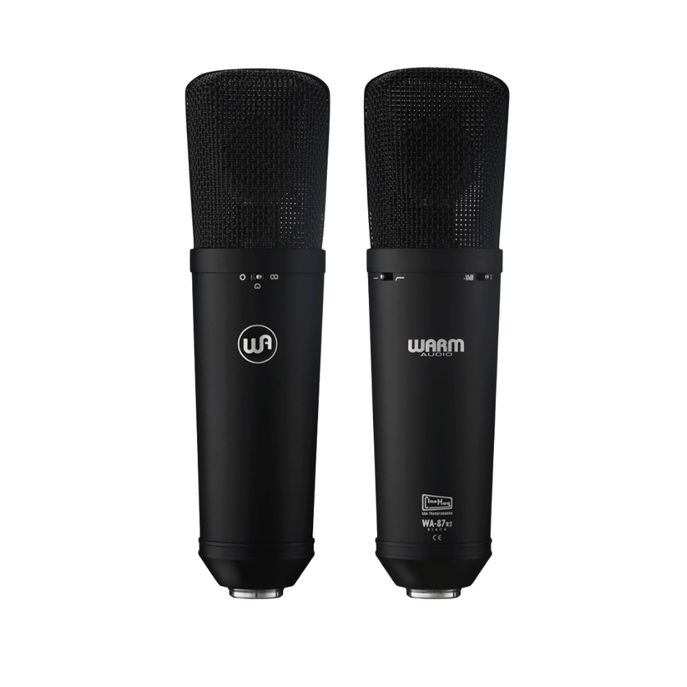 Warm_Audio_WA87_R2_-_Large_Diaphragm_Transformer-Balanced_Condenser_Microphone_Black_-_2_Front_and_Rear