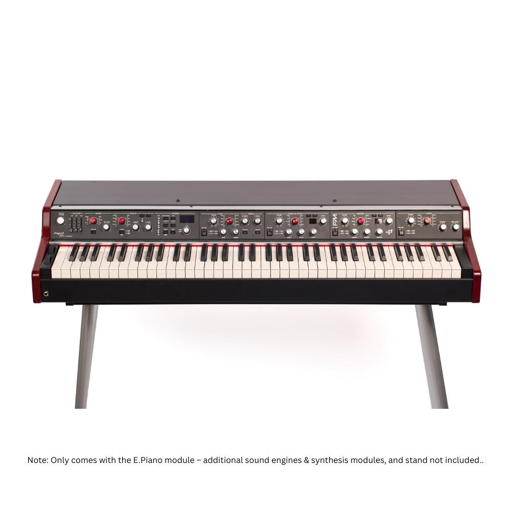 Viscount_Legend_70s_MK2_Compact_Keyboard_73_-_Modular_Stage_Piano_with_73-Note_Keyboard_and_Electronic_Piano_Module_-_8_Front_Top_Angle_with_Additional_Modules_and_Stand