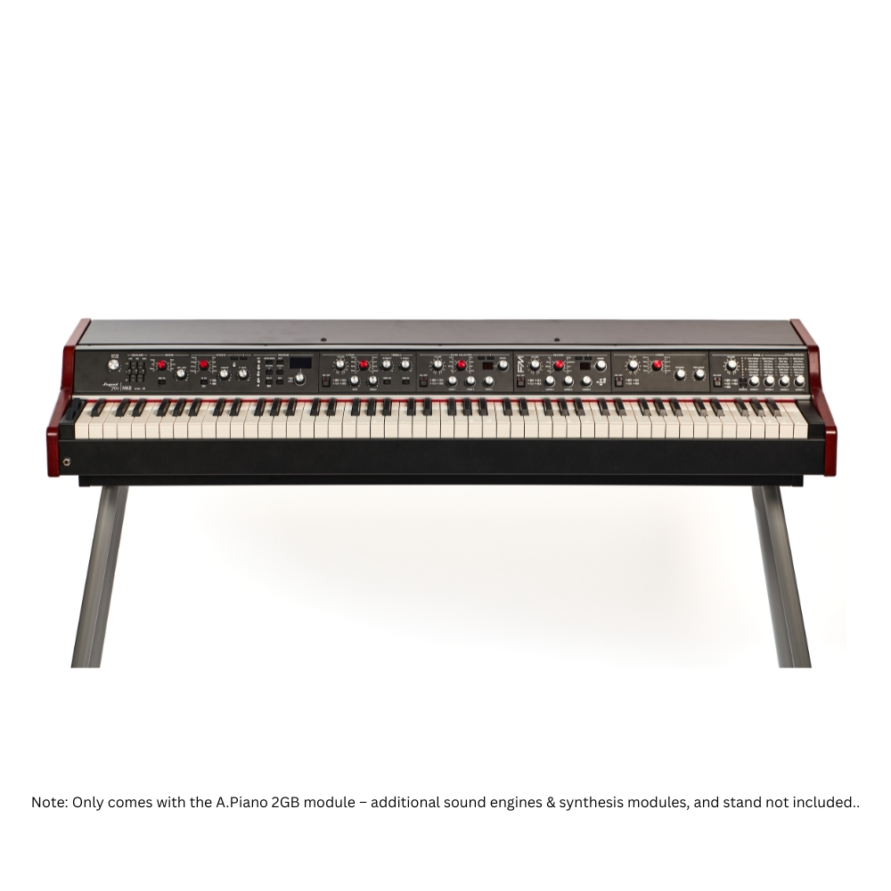 Viscount_Legend_70s_MK2_Artist-W_Keyboard_88_-_Modular_Stage_Piano_with_88-Note_Keyboard_and_Acoustic_Piano_Module_2GB_-_8_Front_Top_Angle_with_Additional_Modules_and_Stand