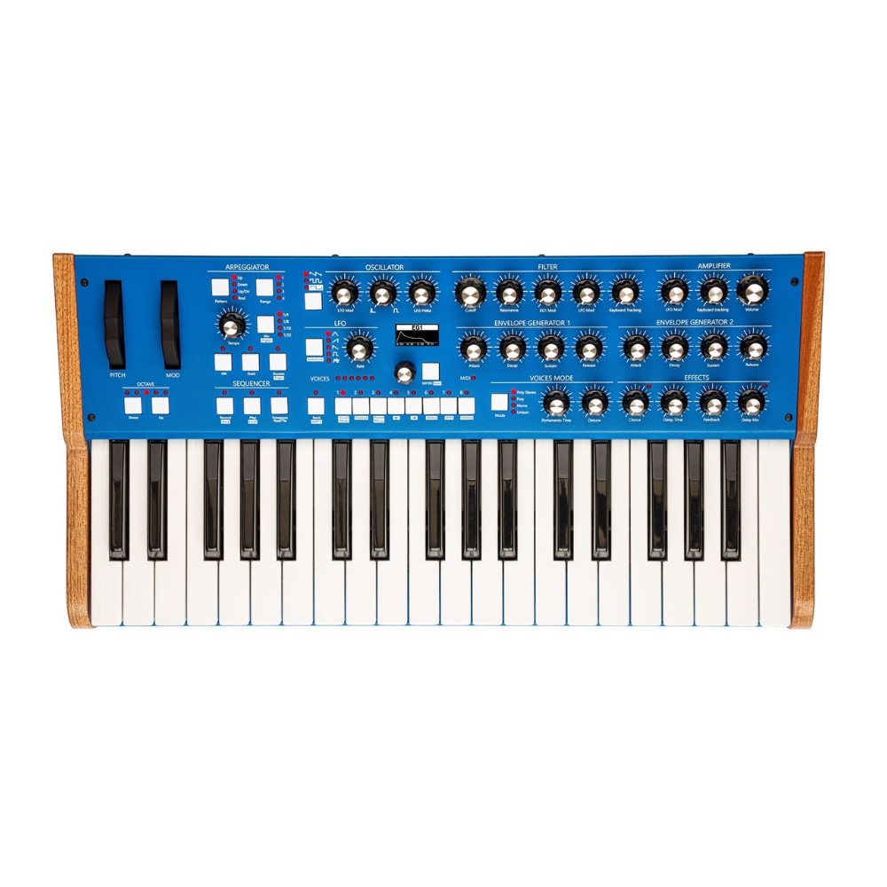 GS_Music_Bree6_Keyboard_-_6-Voice_Analog_Polyphonic_Synthesizer_with_Integrated_Keybed_Blue_-_5_Top_View