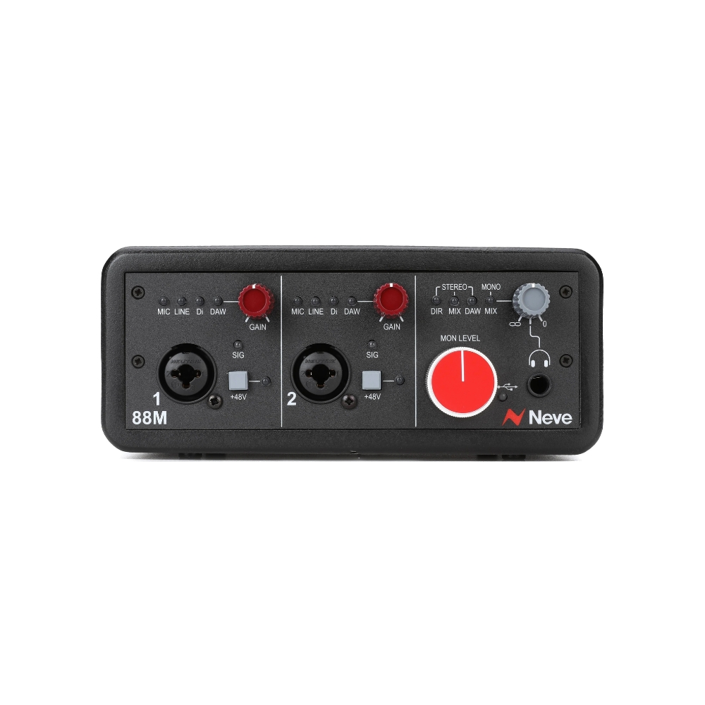 Neve_88M_REV_2_-_2-Channel_USB-C_Audio_Interface_with_2_Mic_Line_DI_Inputs_ADAT_Optical_Dual_Balanced_Inserts_-_1_Front