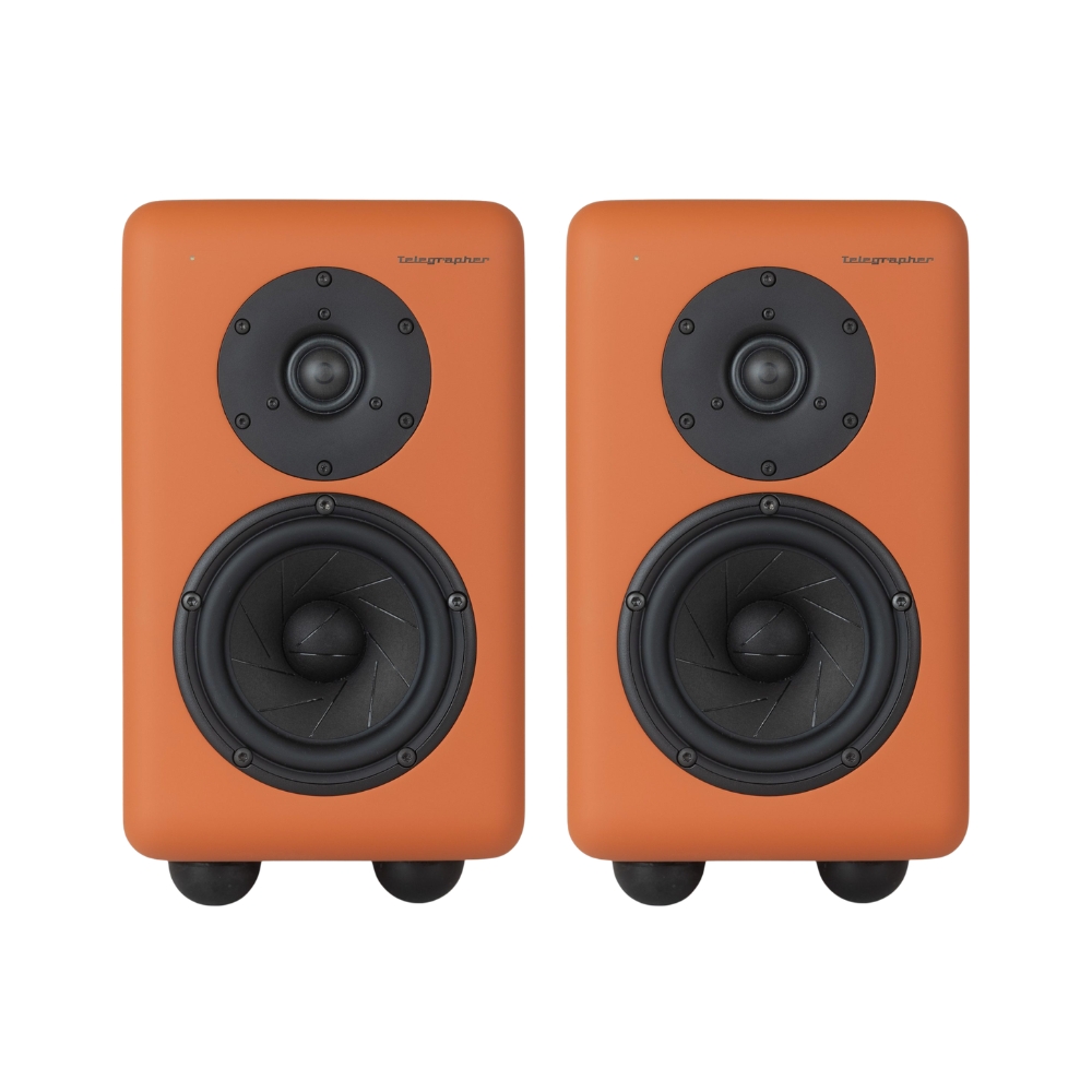 Telegrapher_FOX_-_Active_Analog_2-Way_Nearfield_Studio_Monitor_-_Jaipur_Orange_Pair_-_1_Front