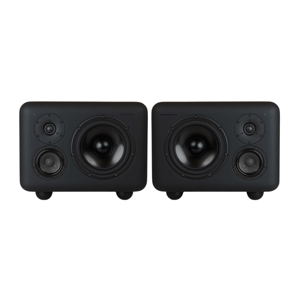 Telegrapher_GORILLA_-_Active_Analog_3-Way_Midfield_Studio_Monitor_-_Crow_Black_Pair_-_1_Front