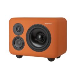 Telegrapher_GORILLA_-_Active_Analog_3-Way_Midfield_Studio_Monitor_-_Jaipur_Orange_Pair_-_3_Front_Right_Side_Left_Angle_Single