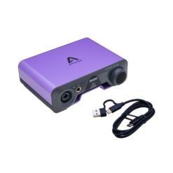 Apogee_Electronics_BOOM_-_2_In_x_2_Out_USB-C_Audio_Interface_with_DSP_-_5_Top_Front_Left_Side_Right_Angle_and_USB-C_Cable
