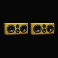 Telegrapher_GORILLA-S_-_Active_Analog_3-Way_Midfield_Studio_Monitor_-_Menton_Yellow_Pair_-_1_Front_Side_by_Side