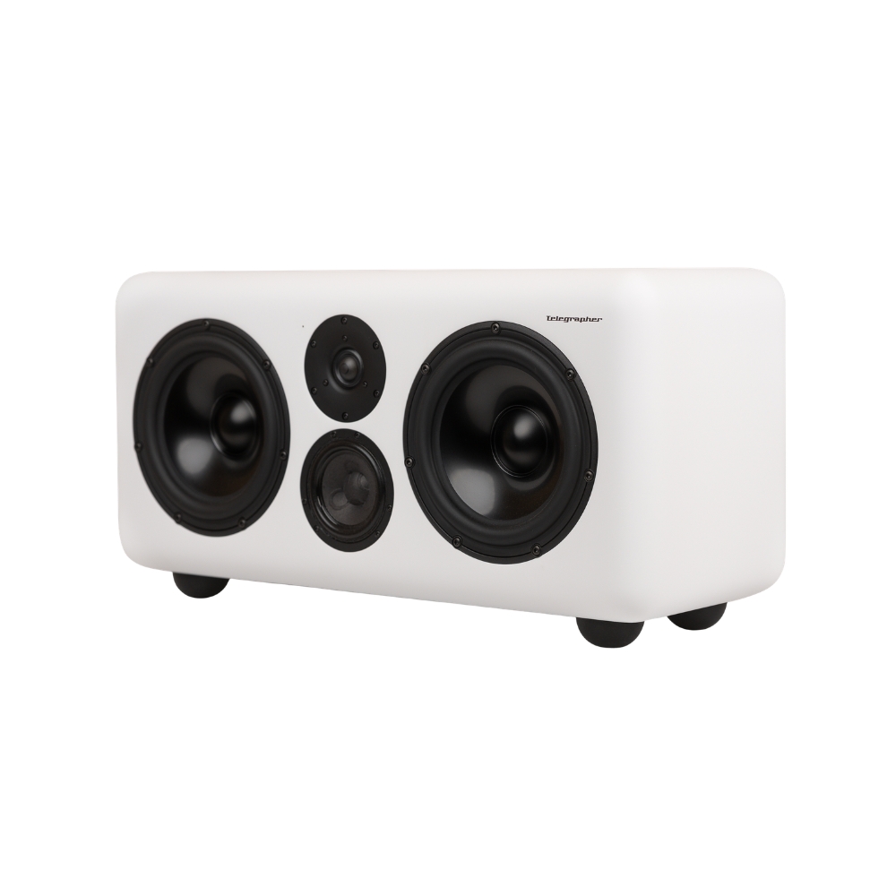 Telegrapher_GORILLA-S_-_Active_Analog_3-Way_Midfield_Studio_Monitor_-_Trooper_White_Pair_-_4_Front_Right_Side_Left_Angle_Single