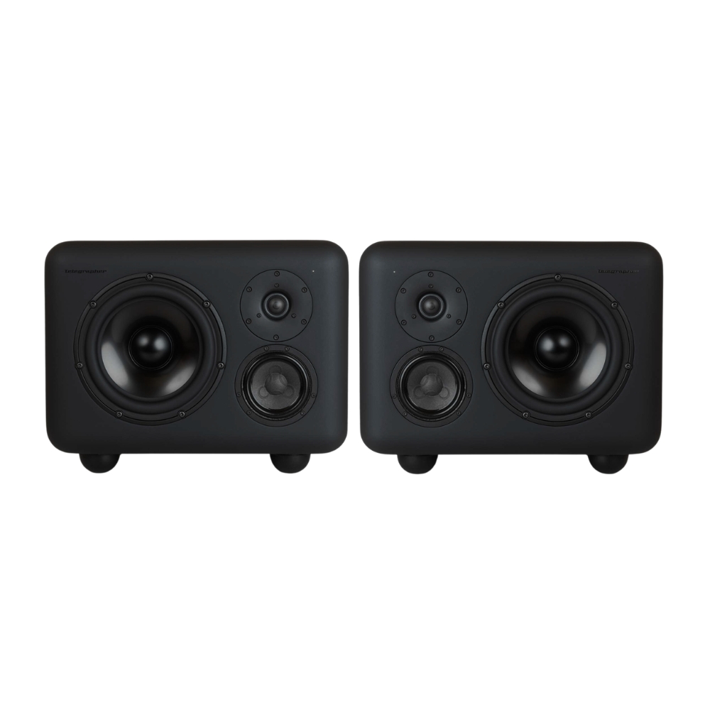 Telegrapher_GORILLA_-_Active_Analog_3-Way_Midfield_Studio_Monitor_-_Crow_Black_Pair_-_1_Front