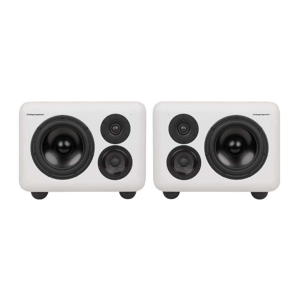 Telegrapher_GORILLA_-_Active_Analog_3-Way_Midfield_Studio_Monitor_-_Trooper_White_Pair_-_1_Front