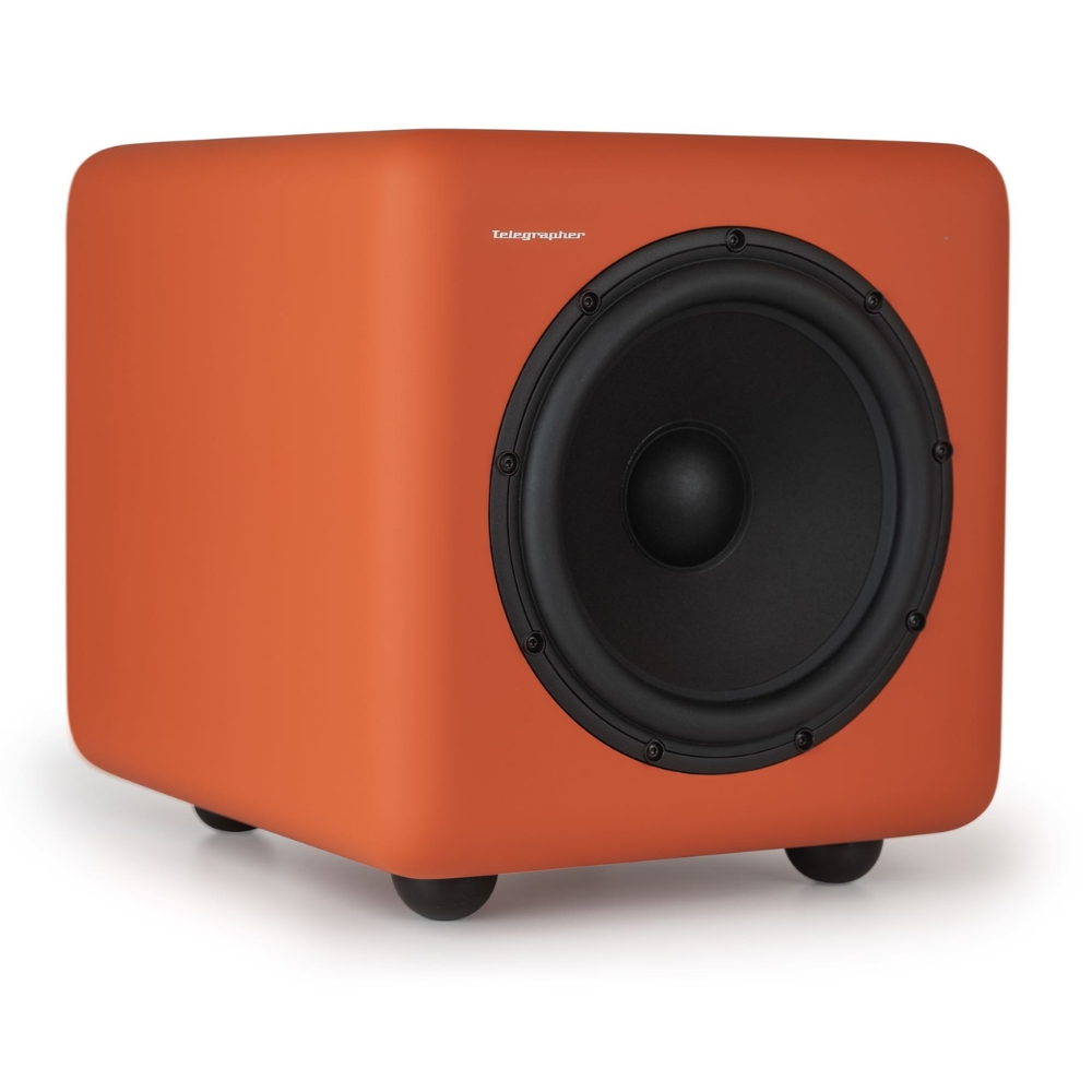 Telegrapher_ELEPHANT_-_Active_Analog_Subwoofer_-_7_Jaipur_Orange_Front_Left_Side_Right_Angle