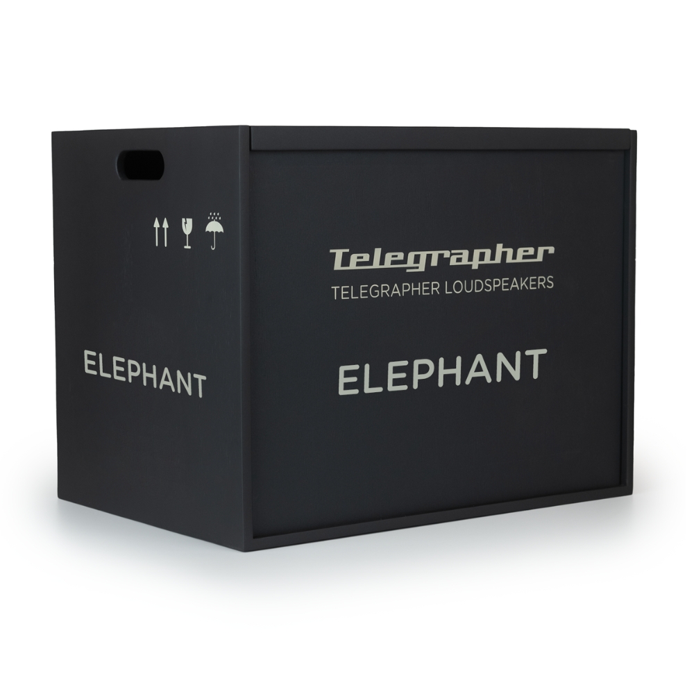 Telegrapher_ELEPHANT_-_Active_Analog_Subwoofer_-_14_Crow_Black_Telegrapher_Gray_Jaipur_Orange_Menton_Yellow_or_Trooper_White_Carrying_Box
