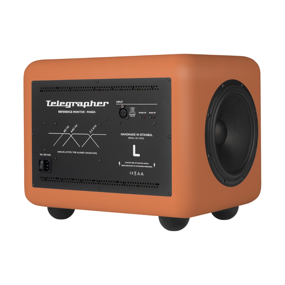 Telegrapher_PANDA_-_8-inch-Active_Analog_3-Way_Midfield_Studio_Monitor_-_Jaipur_Orange_Pair_-_4_Right_Side_Rear_Left_Angle_Single
