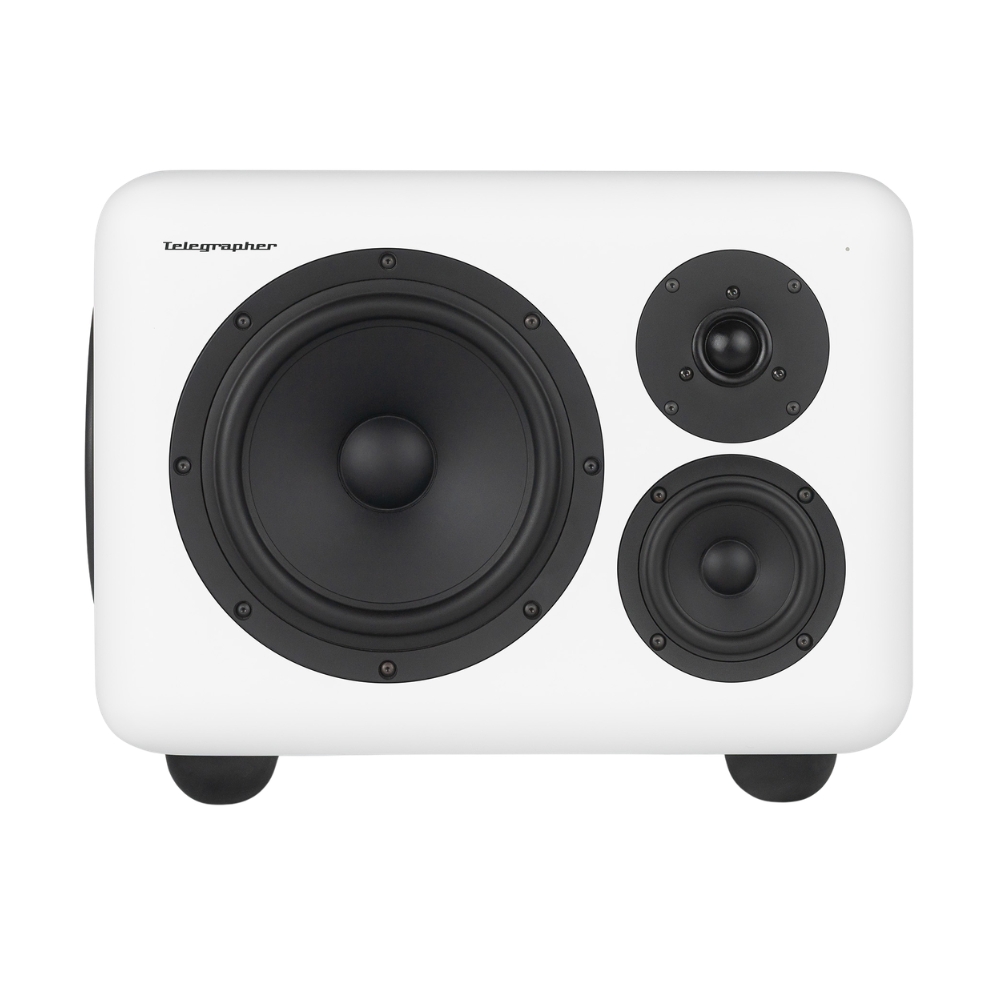 Telegrapher_PANDA_-_8-inch-Active_Analog_3-Way_Midfield_Studio_Monitor_-_Trooper_White_Pair_-_6_Front_Single_Left_no_Grills